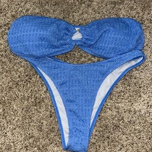 Blue Strapless Bikini Set Size XL